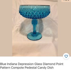 Indiana glass blue compote